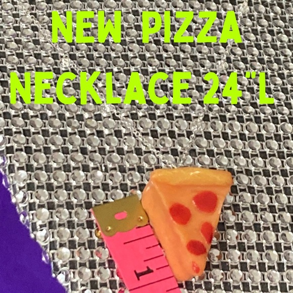 Jewelry - Pizza Sterling Silver 925 Necklace Kawaii Lolita Fast Food Cosplay Jewelry Egirl